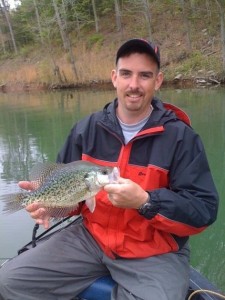 Fishing Frank holding a nice spring crappie. He reminds us they are spawning. (photo submitted)