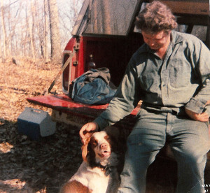 Hershell Crum and Fancy Girl after a successful grouse hunt in 1987. (Photo by Chris Erwin)