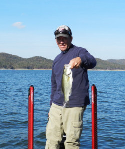 Scott Doan displays a bass caught on Cave Run Lake  Oct 27. (Photo submitted.)