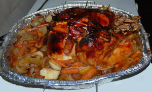 The finished bird. Just before the bird was done, it was basted with the basting sauce about four times until brown. (Photo Chris Erwin)