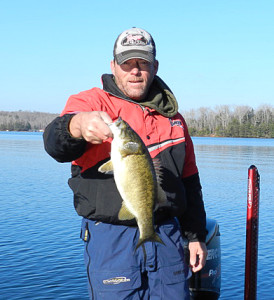 Scott Doan holding another 3 pound plus Smallmouth caught at Laurel River Lake on  Jan.12, 2014. (photo submitted).