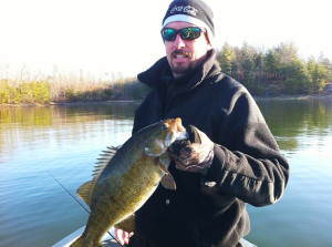 Frank Batten holding a smallmouth caught Feb 22 on Laurel Lake. (Photo submitted)