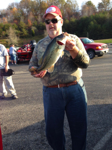 Melvin Lawhorn holds a nice bass caught at Yatesville Lake the past week. (photo submitted)