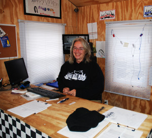 Carole Sexton works at the Rush Off Road trailhead office to assist members and answer questions about the ATV park. (Photo by Chris Erwin)