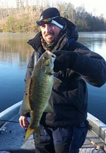 Frank Batten holding 6 pound, 2 ounce smallmouth caught Jan. 7 on Laurel River Lake using a jigging spoon in 40 feet of water. (photo submitted)