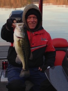 While many of our lakes are slow Scott Doan continues to catch bass on Cedar Creek Lake, this bass was taken on a shakey-head jig. (photo submitted)