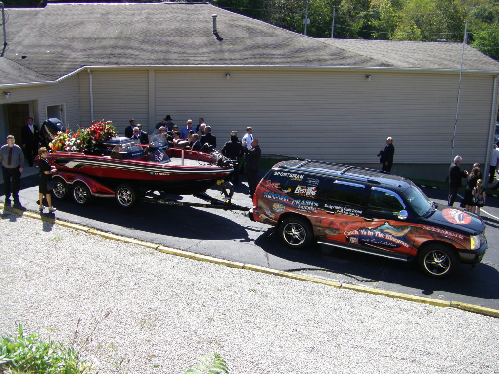 David "Crash" Mullins takes his last boat ride as he is put to rest in Olive Hill, Ky. (Photo Submitted)