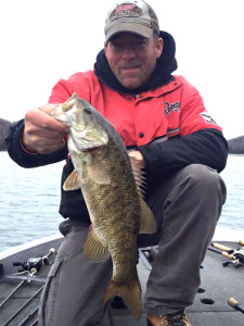 Soctt Doan holding his first bass for the 2016 season. The fish was caught on Dale Hollow Lake