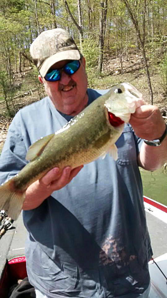 Bill Brainard of Flatwoods Kentucky holding a good bass caught on Cave Run Lake near Morehead kentucky Photo submitted