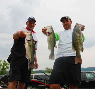 ( Scott Doan and Brandon Johnson first day catch while fishing the "Friends of Cave Run lake" Tournament totaling 11 pounds photo by Chris Erwin) 